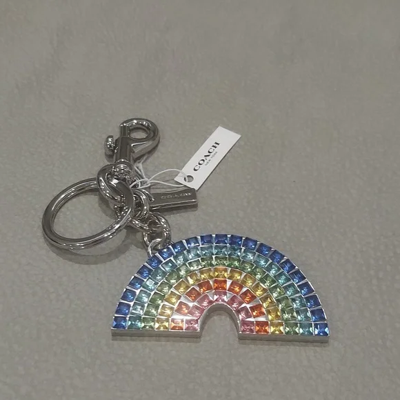 COACH CRYSTAL RAINBOW KEY CHAIN BAG CHARM - Picture 3 of 9